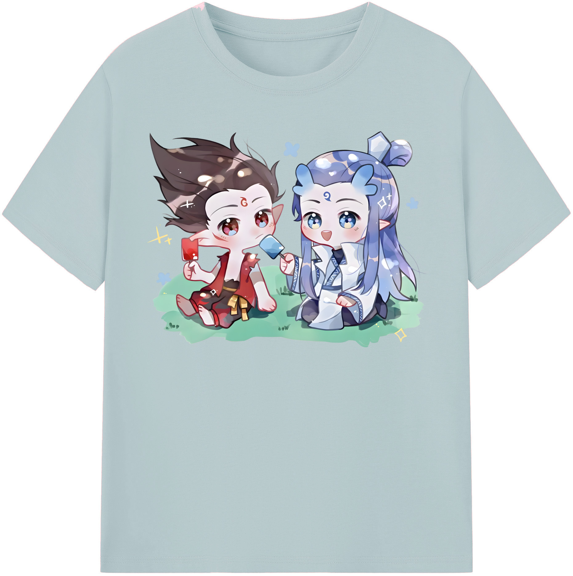 （画像用） Ne Zha 2 ナタ 魔童の大暴れ 綿100％半袖Tシャツ（フロントプリント）